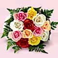 Ankara Urankent �i�ek�i firma �r�n�m�z 11 adet rengarenk g�l buketi
