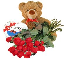 Sincan �i�ek�ileri firmam�zdan 11 adet k�rm�z� g�l oyuncak ve �ikolata Ankara ostim �i�ek sipari�i firma �r�n�m�z