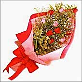 Ankara �i�ek g�nder firmam�zdan g�rsel �r�n kar���k renkli g�ller buketi