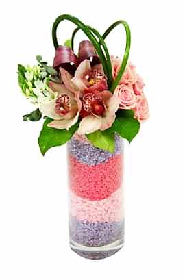 Ankara �i�ek g�nder firmam�zdan g�rsel �r�n cam i�erisinde 3 kandil orkide ve 4 adet g�l