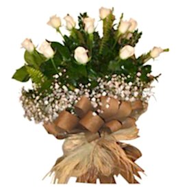 Ankara �i�ek sipari�i sitemizin g�rsel �r�n� 9 adet beyaz g�l buketi