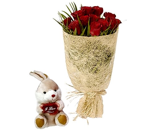 sevenlere �zel oyuncak ve 11 g�l buketi Ankara Ostim �i�ek g�nderimi firmas� �r�n�m�z 