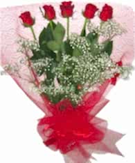 5 adet kipkirmizi g�lden g�rsel buket