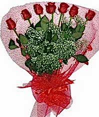 7 adet kipkirmizi g�lden g�rsel buket