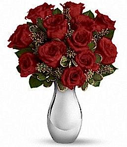 vazo i�erisinde 11 adet k�rm�z� g�l tanzimi