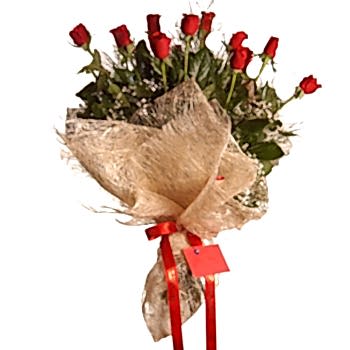 10 adet k�rm�z� g�lden g�rsel buket