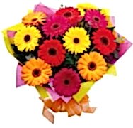 15 adet gerbera �i�e�inden buket