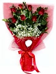 7 adet k�rm�z� g�lden buket tanzimi Ankara cicek , cicekci