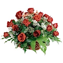 sepet i�erisinde 15 adet k�rm�z� g�l Ankara �i�ek�iler