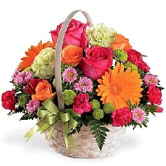 Sepet i�erisinde kar���k mevsim �i�ekleri Ankara �i�ek sipari�i sitesi