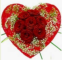 Mika kalp i�erisinde 7 adet k�rm�z� g�l Ankara �i�ek�i ma�azas�