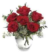 Vazo i�erisinde 6 adet k�rm�z� g�l Ankara �i�ek�i ma�azas�