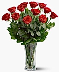 12 adet k�rm�z� g�l vazoda Ankara internetten �i�ek sipari�i