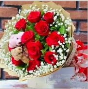 9 adet k�rm�z� g�l 2 adet 10 cm ay� buketi Ankara �i�ek sipari�i vermek