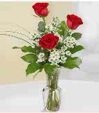 Vazo i�erisinde 3 adet k�rm�z� g�l Ankara �i�ek sat���