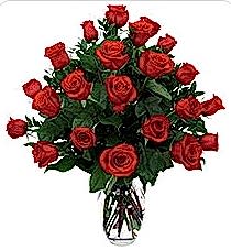 24 adet k�rm�z� g�l �i�e�inden vazo tanzimi
